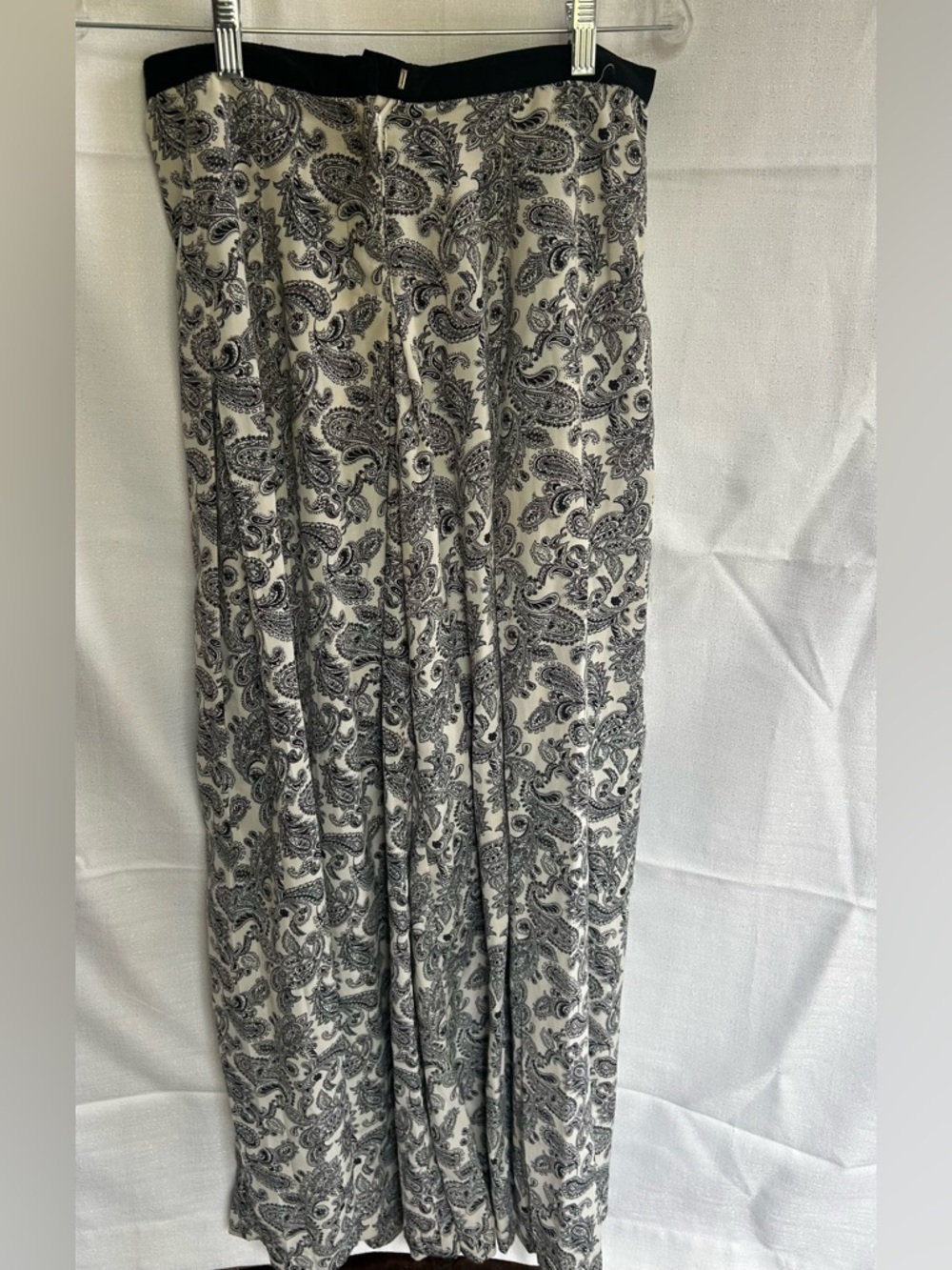 Black & White Paisley Wide Leg Palazoo Pants